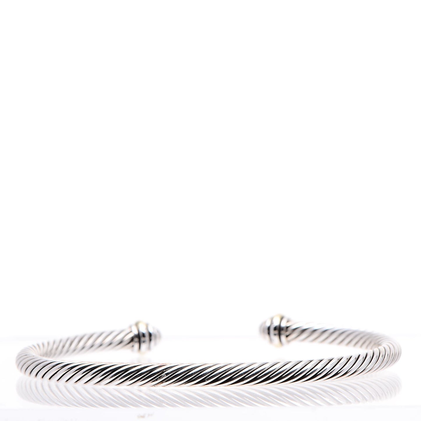Sterling Silver 18K Yellow Gold 4mm Cable Classics Bracelet