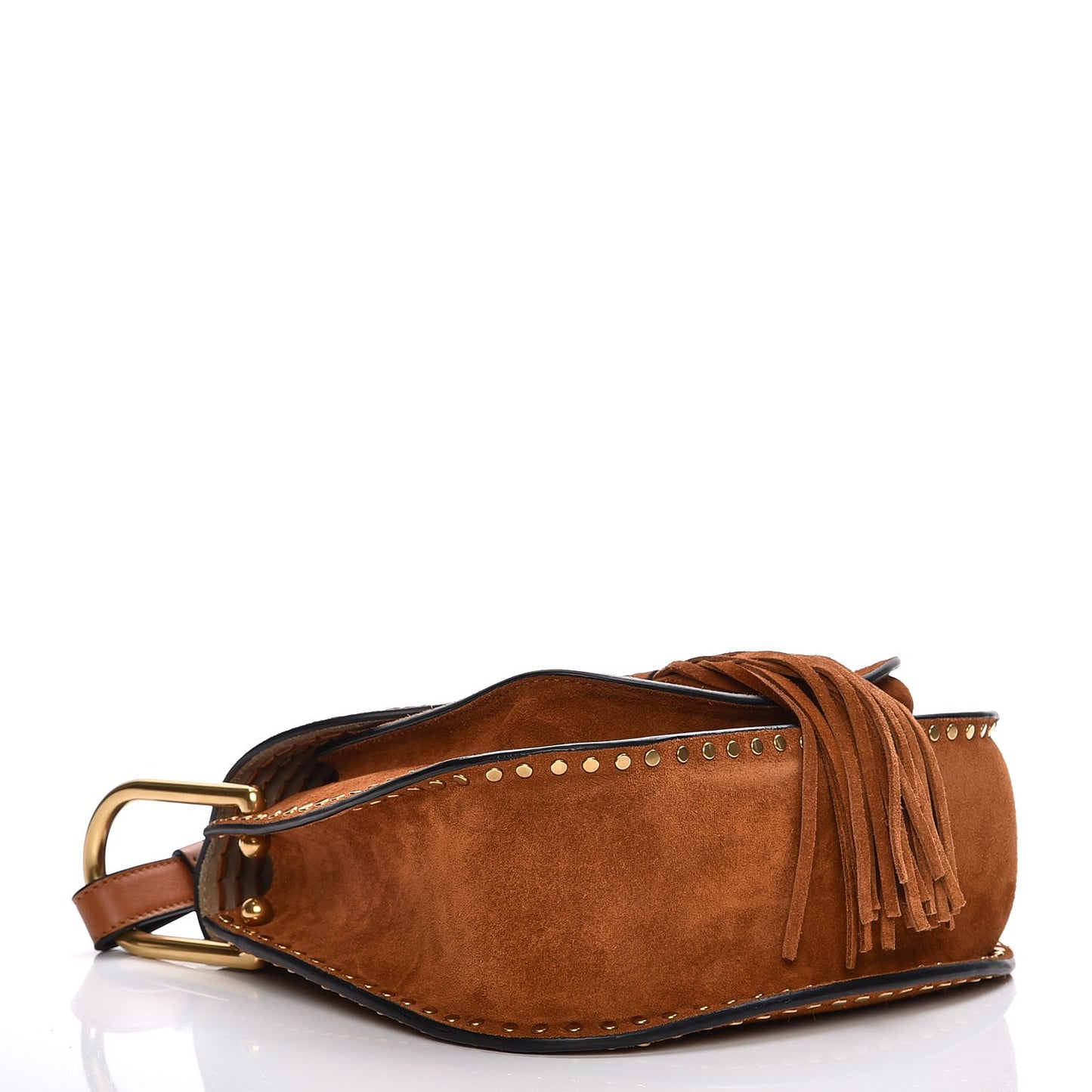 Suede Calfskin Braided Small Hudson Shoulder Bag Caramel