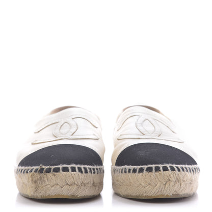 Chanel Lambskin CC Espadrilles 38 Beige Black 2 of 11