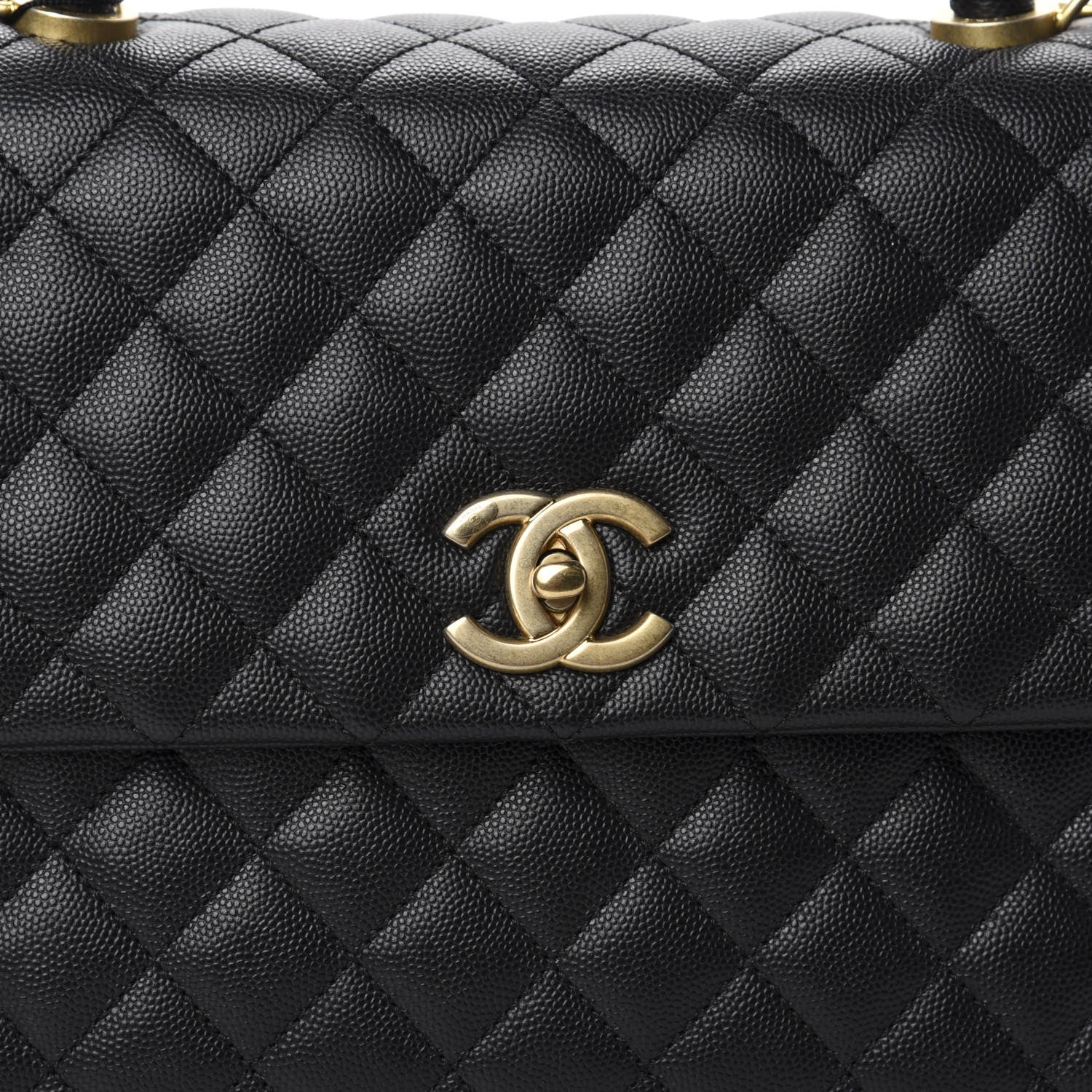 Chanel Caviar Quilted Medium Coco Handle Flap Black 10 of 10