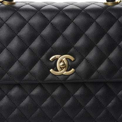 Chanel Caviar Quilted Medium Coco Handle Flap Black 10 of 10