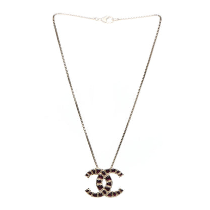 Chanel Resin Along The Nile CC Pendant Necklace Gold Purple 3 of 7