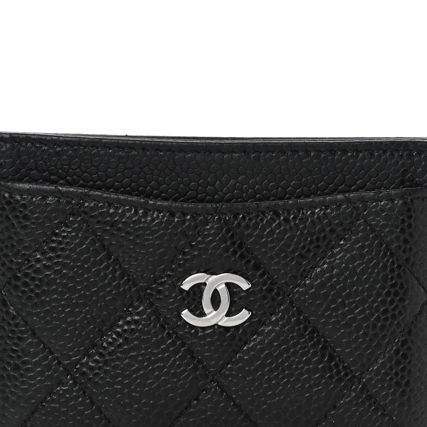Caviar Quilted Card Holder Black