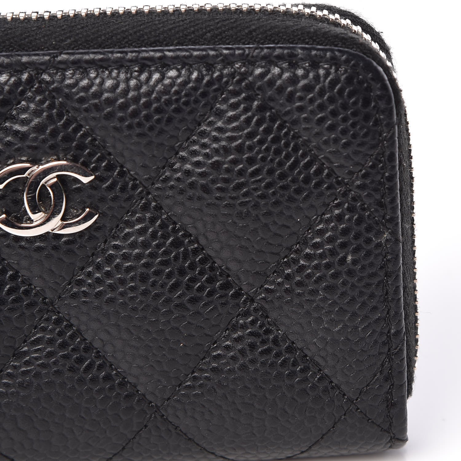 Chanel Caviar Quilted Zip Coin Purse Black 8 of 9