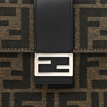 Fendi Recycled Fabric Jacquard Vitello Grace FF 1974 Baguette Belt Pouch Tobacco Moro Black 8 of 12