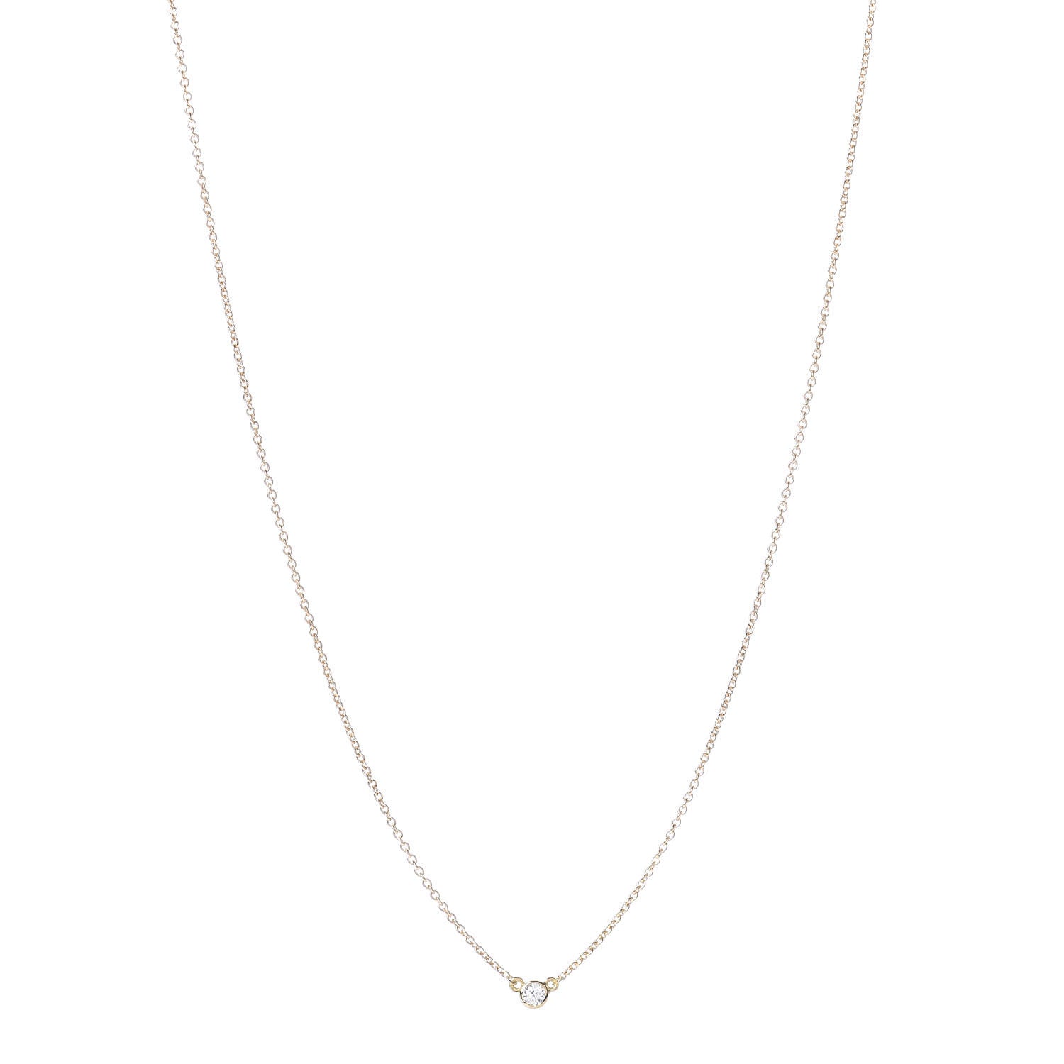 Tiffany 18K Yellow Gold Diamond .05ct Elsa Peretti Diamonds by the Yard Pendant Necklace 1 of 6