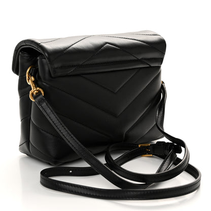 Saint Laurent Calfskin Y Quilted Monogram Toy Loulou Crossbody Bag Black 3 of 10