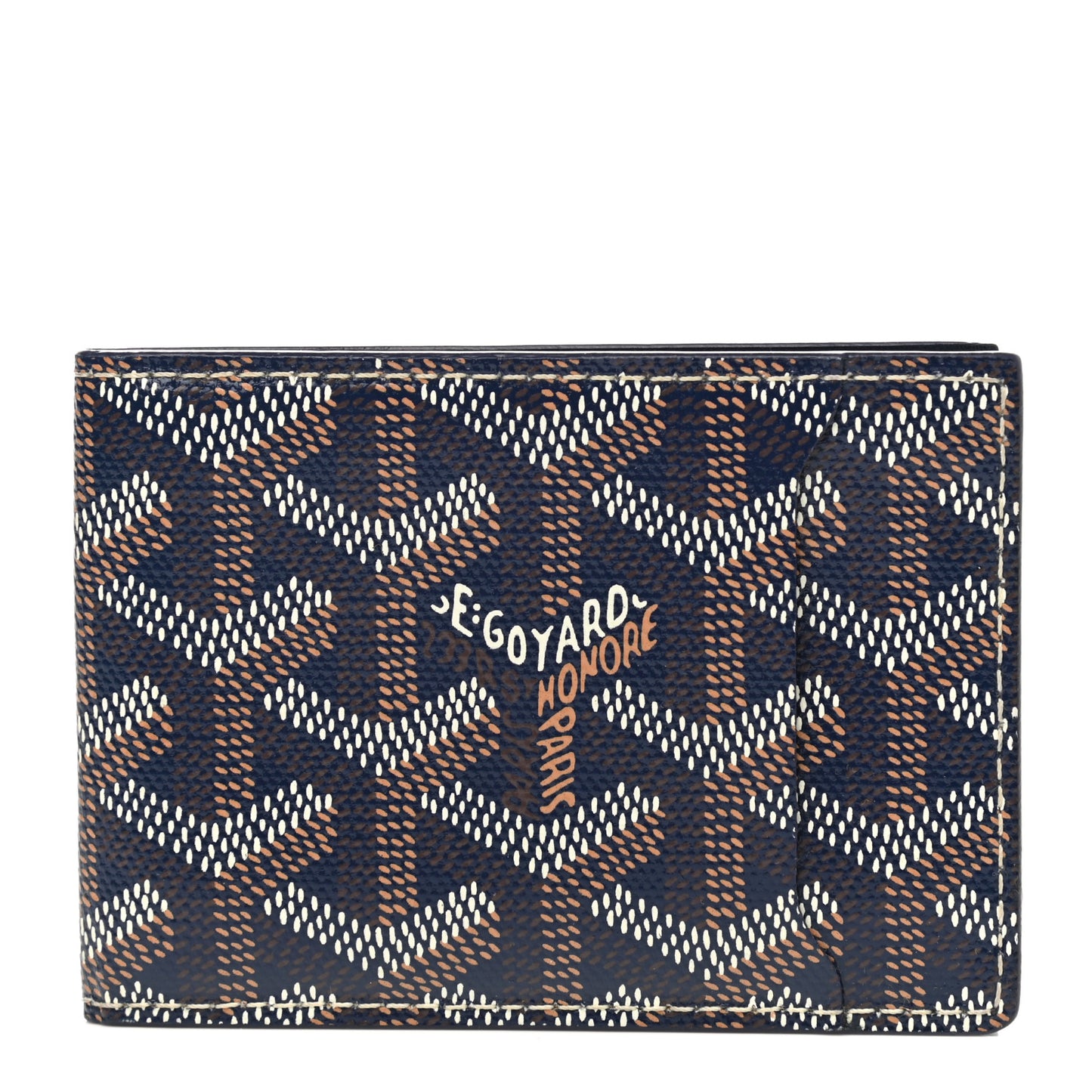 Goyardine Multi Slot Bi-Fold Wallet Navy