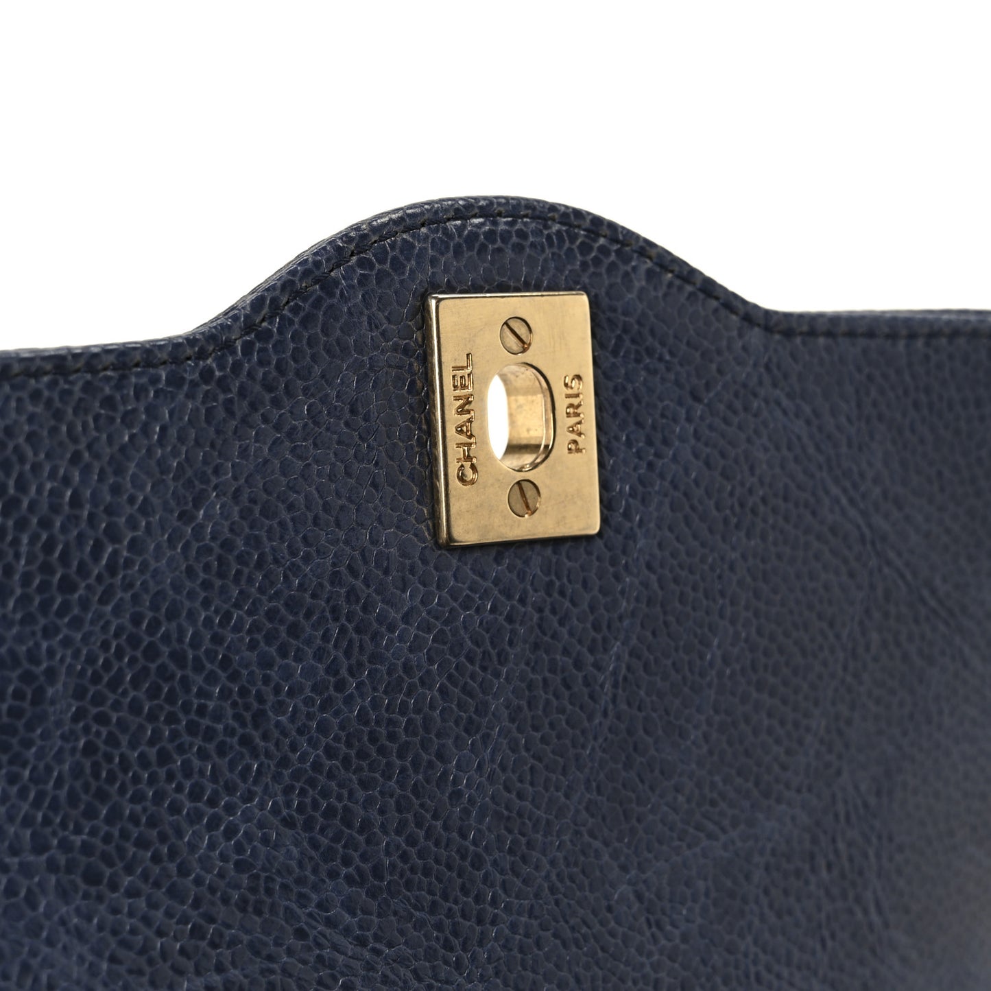 Crumpled Grained Calfskin Quilted Mini Two Tone Flap Blue