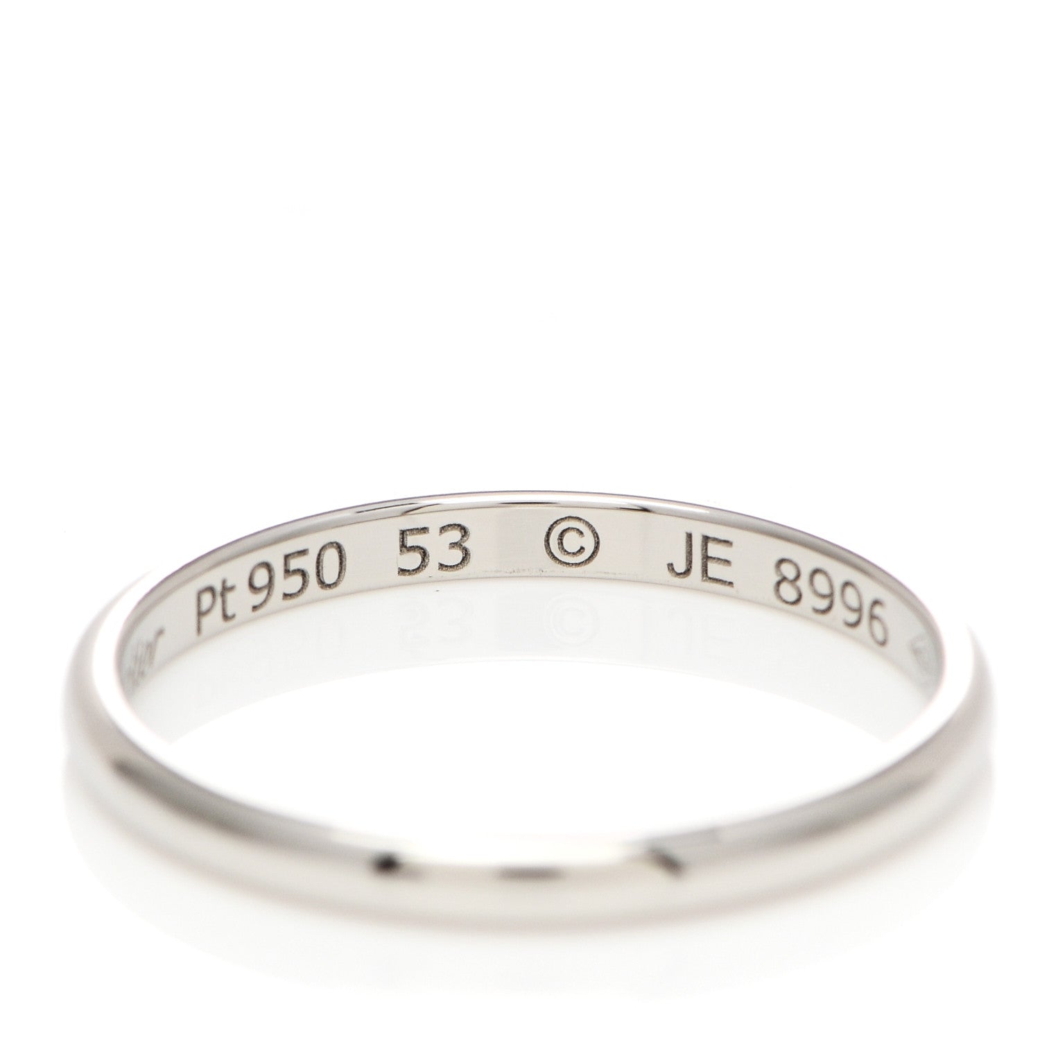 Cartier Platinum 2mm 1895 Wedding Band Ring 53 6.5 5 of 6