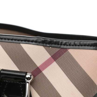 Burberry Patent Trim Nova Check Small Nickie Shopper Tote 11 of 11