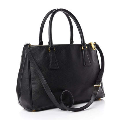 Prada Saffiano Small Galleria Double Zip Tote Black 3 of 11