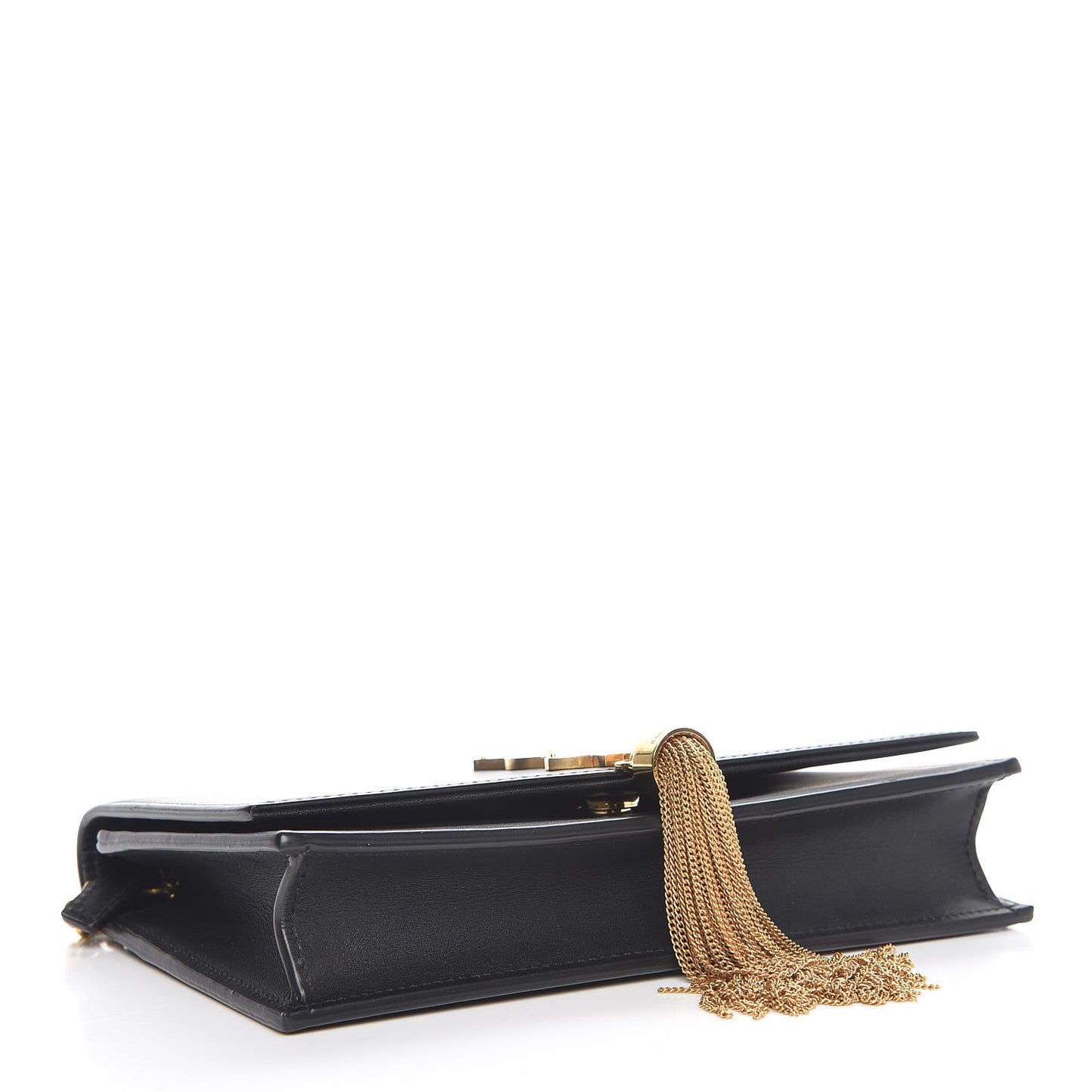 Smooth Calfskin Classic Monogram Kate Tassel Chain Wallet Black