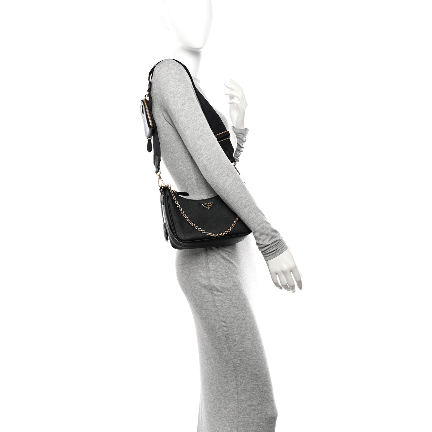 Saffiano Lux Re-Edition 2005 Shoulder Bag Black