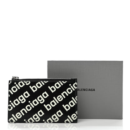 Balenciaga Calfskin Diagonal Logo Large Cash Long Coin Card Holder Black 9 of 9