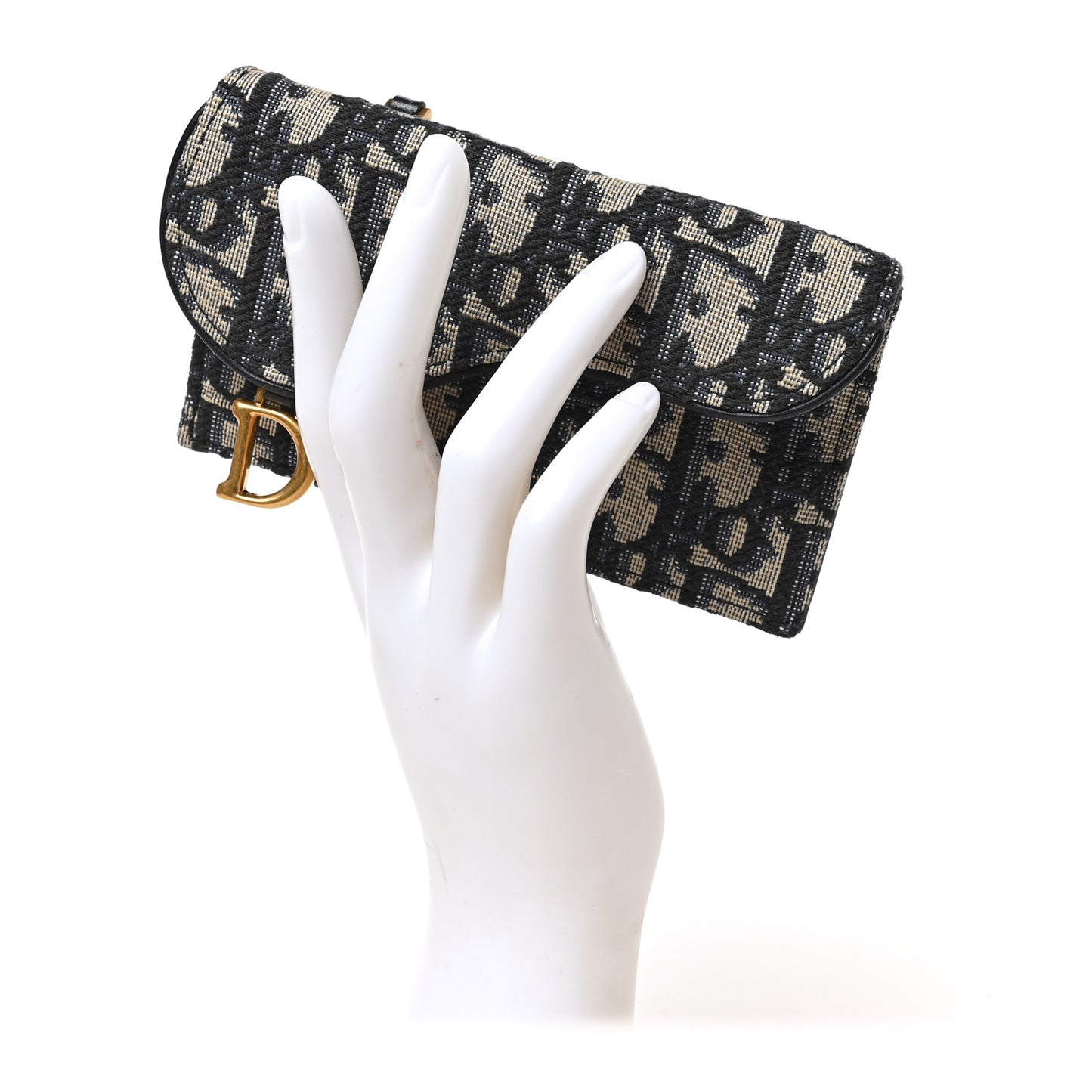 Oblique Saddle Cosmos Zipped Card Holder Blue