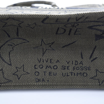 Christian Dior Canvas Embroidered Graffiti Book Tote Vert 8 of 8