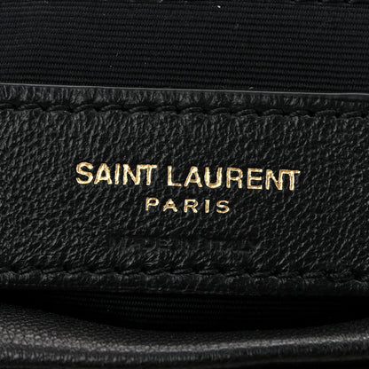 Saint Laurent Lambskin Quilted Medium Loulou Puffer Monogram Chain Satchel Black 6 of 10