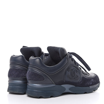 Chanel Suede Calfskin CC Sneakers 36 Blue 4 of 11