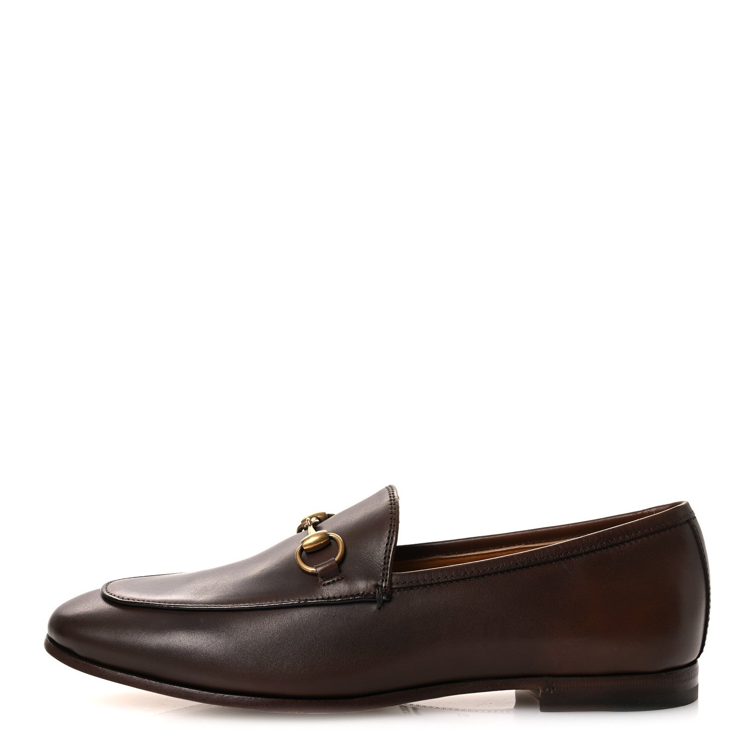 Gucci Calfskin Womens Jordaan Loafers 37 Fondente Brown 1 of 12
