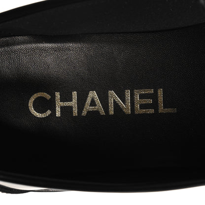 Chanel Shiny Calfskin Logo Loafers 38 Black 8 of 10