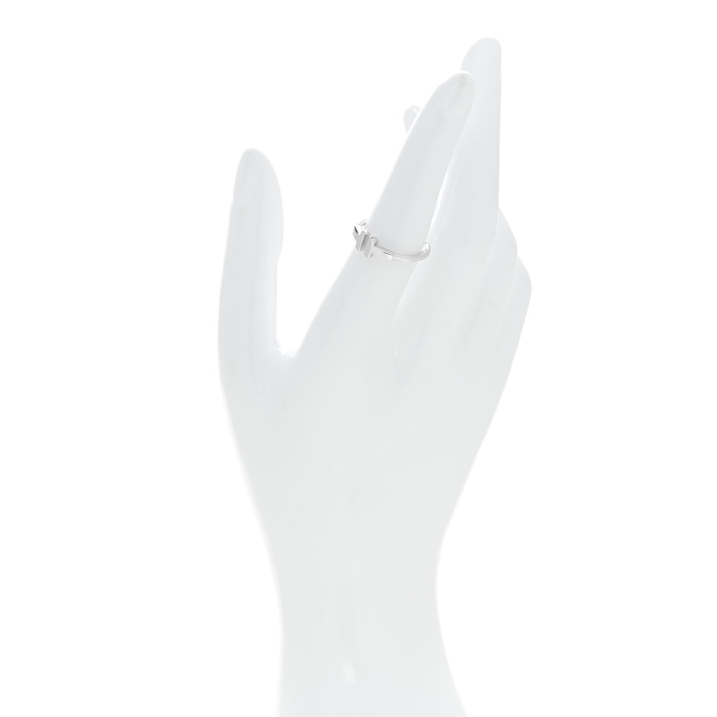 18K White Gold T Wire Ring 52 6