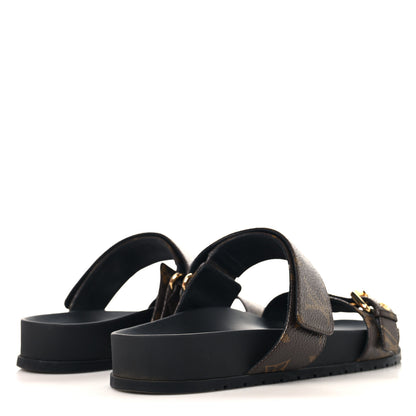 Louis Vuitton Monogram Bom Dia Mule Sandals 38.5 Black 5 of 10
