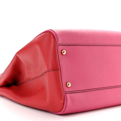 Dolce & Gabbana Dauphine Large Bi-Color Miss Sicily Satchel Fuchsia Red 8 of 9