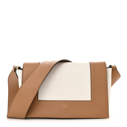 Celine Shiny Smooth Calfskin Medium Frame Shoulder Bag Tan Optic White 1 of 10