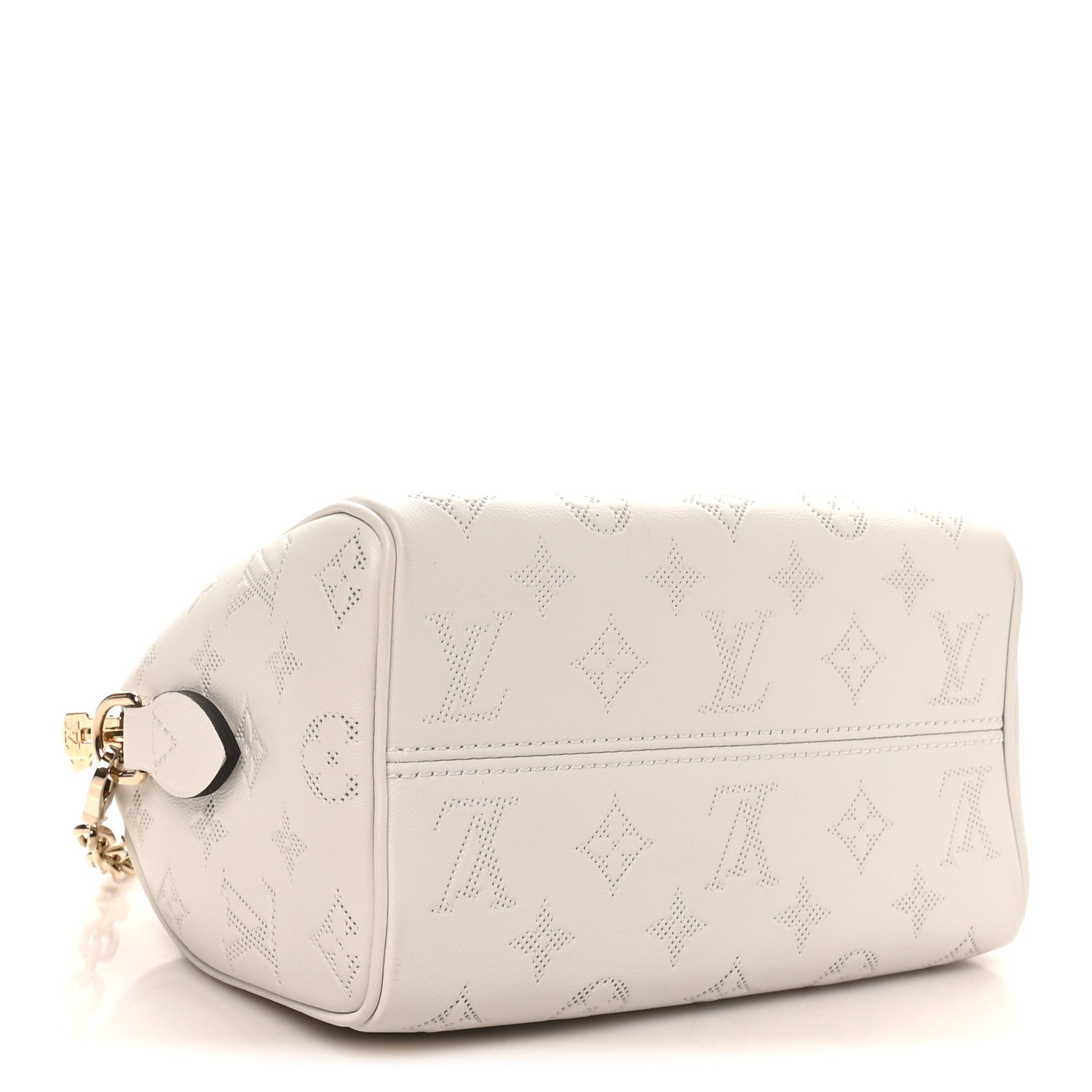 Louis Vuitton Monogram Embossed Calfskin Speedy Bandouliere 20 White Blanc 4 of 9