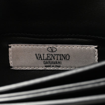 Valentino Garavani Velvet Crystal Flower Embellished Top Handle Clutch Black Multicolor 6 of 11