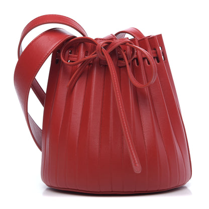 Mansur Gavriel Vegetable Tanned Calfskin Pleated Mini Bucket Bag Fiesta Flamma 1 of 8