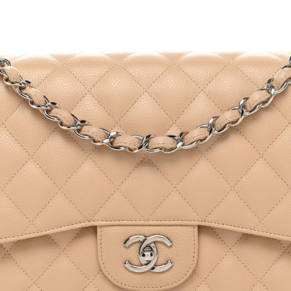 Chanel Caviar Quilted Jumbo Double Flap Light Beige 8 of 10