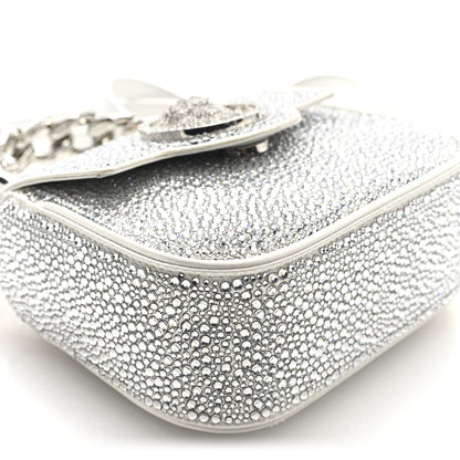 Versace Satin Crystal Studded Mini La Medusa Bag White 8 of 9