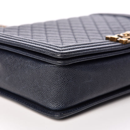Chanel Caviar Quilted Large Boy Flap Blue 5 of 9