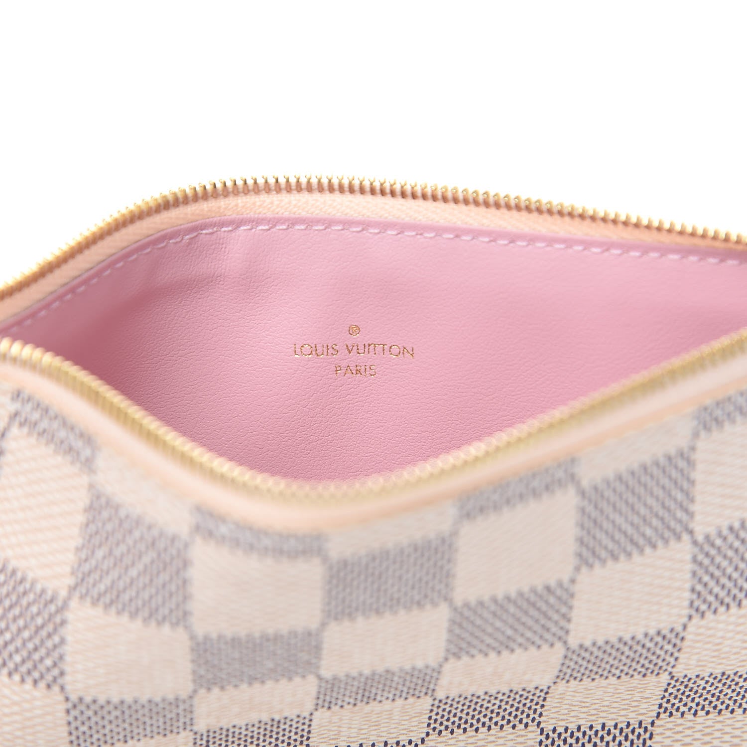 Louis Vuitton Damier Azur Felicie Chain Wallet Zippered Insert Rose Ballerine 5 of 5