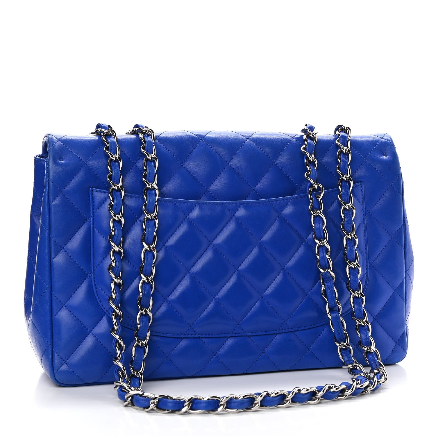 Chanel Lambskin Quilted Jumbo Single Flap Blue 3 of 13