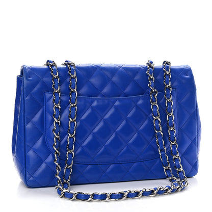 Chanel Lambskin Quilted Jumbo Single Flap Blue 3 of 13