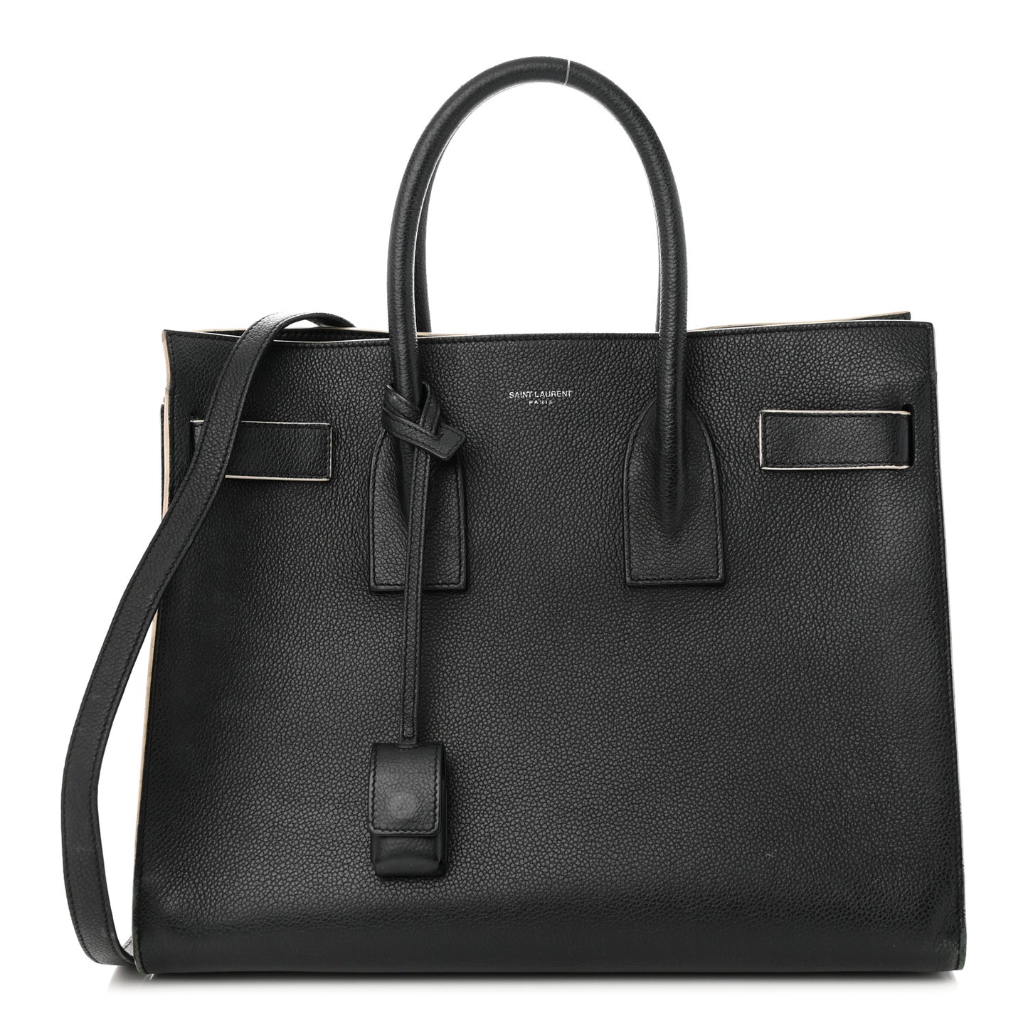 Calfskin Small Sac De Jour Black White