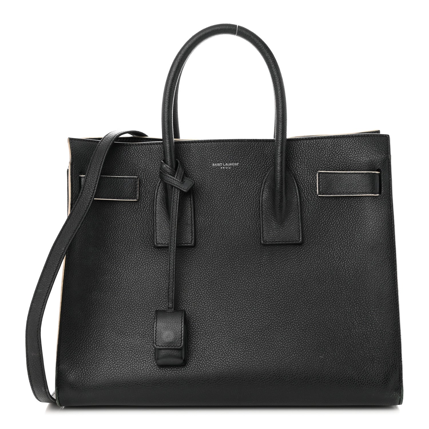 Saint Laurent Calfskin Small Sac De Jour Black White 1 of 13