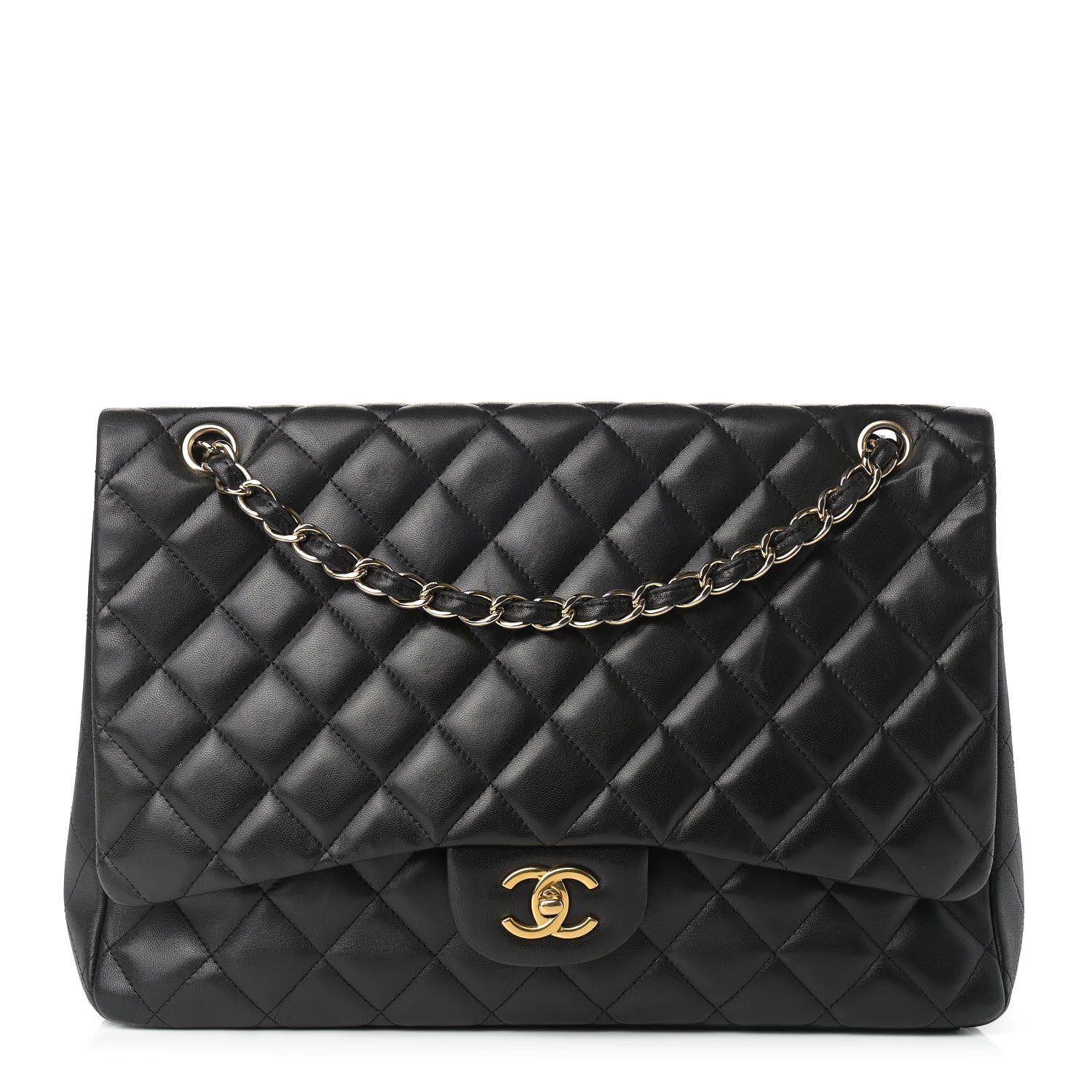 Chanel Lambskin Quilted Maxi Single Flap Black 1 of 10