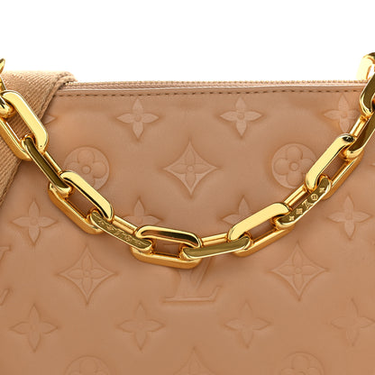 Louis Vuitton Lambskin Embossed Monogram Coussin PM Camel 7 of 9