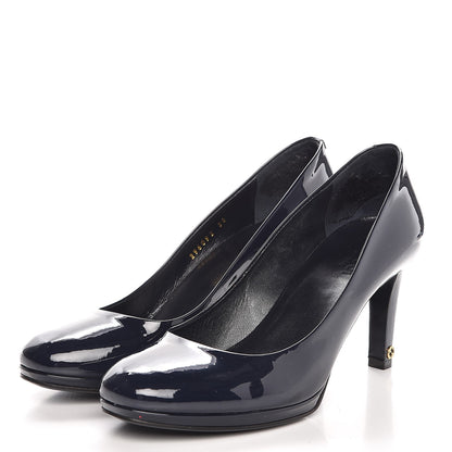 Gucci Patent Platform Pumps 38 Navy Blue 17 of 29