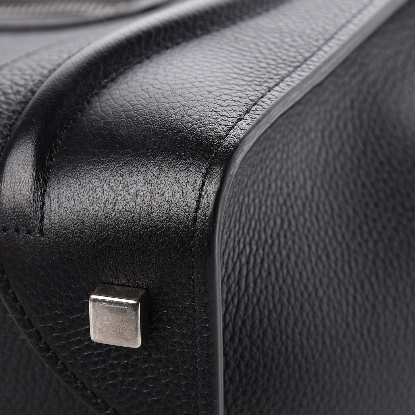 Drummed Calfskin Mini Luggage Black