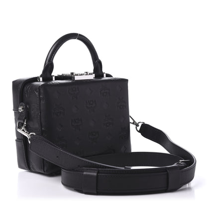 MCM Calfskin Ottomar Monogram Small Berlin Crossbody Black 3 of 9