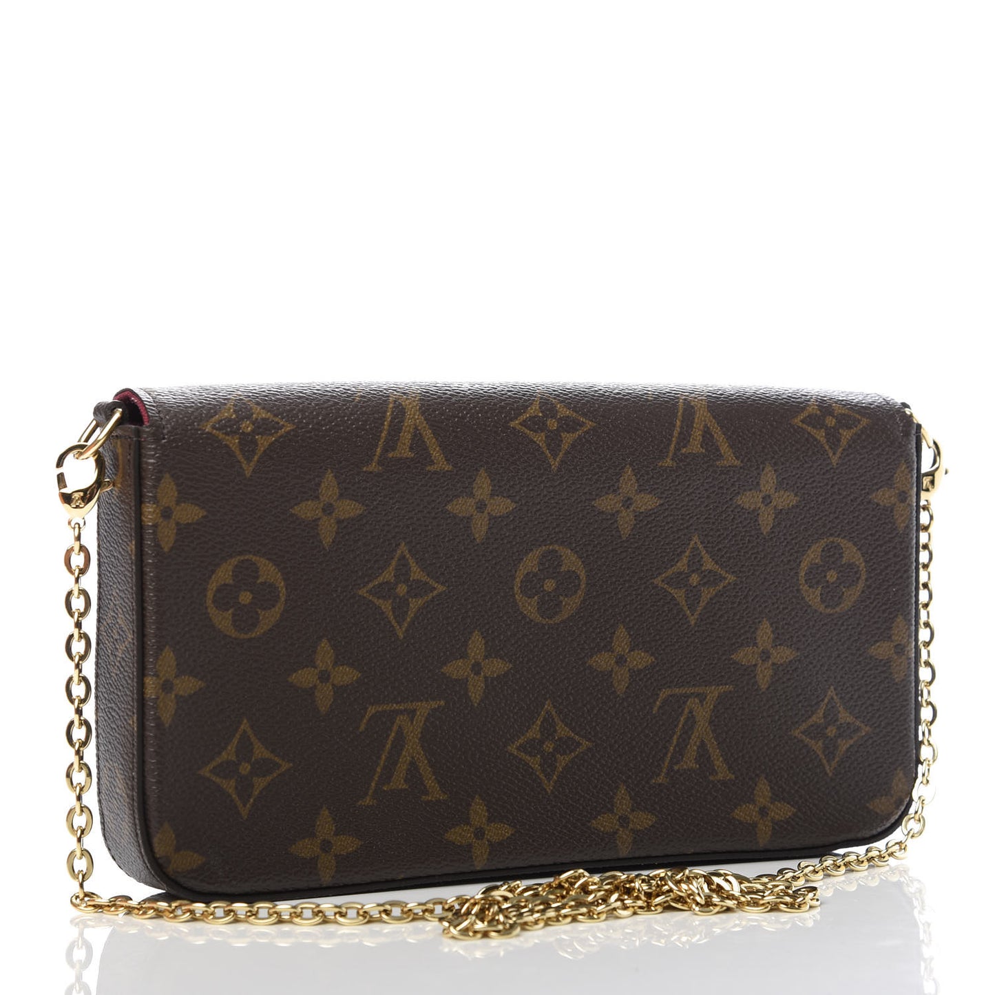 Monogram Pochette Felicie Chain Wallet Fuchsia