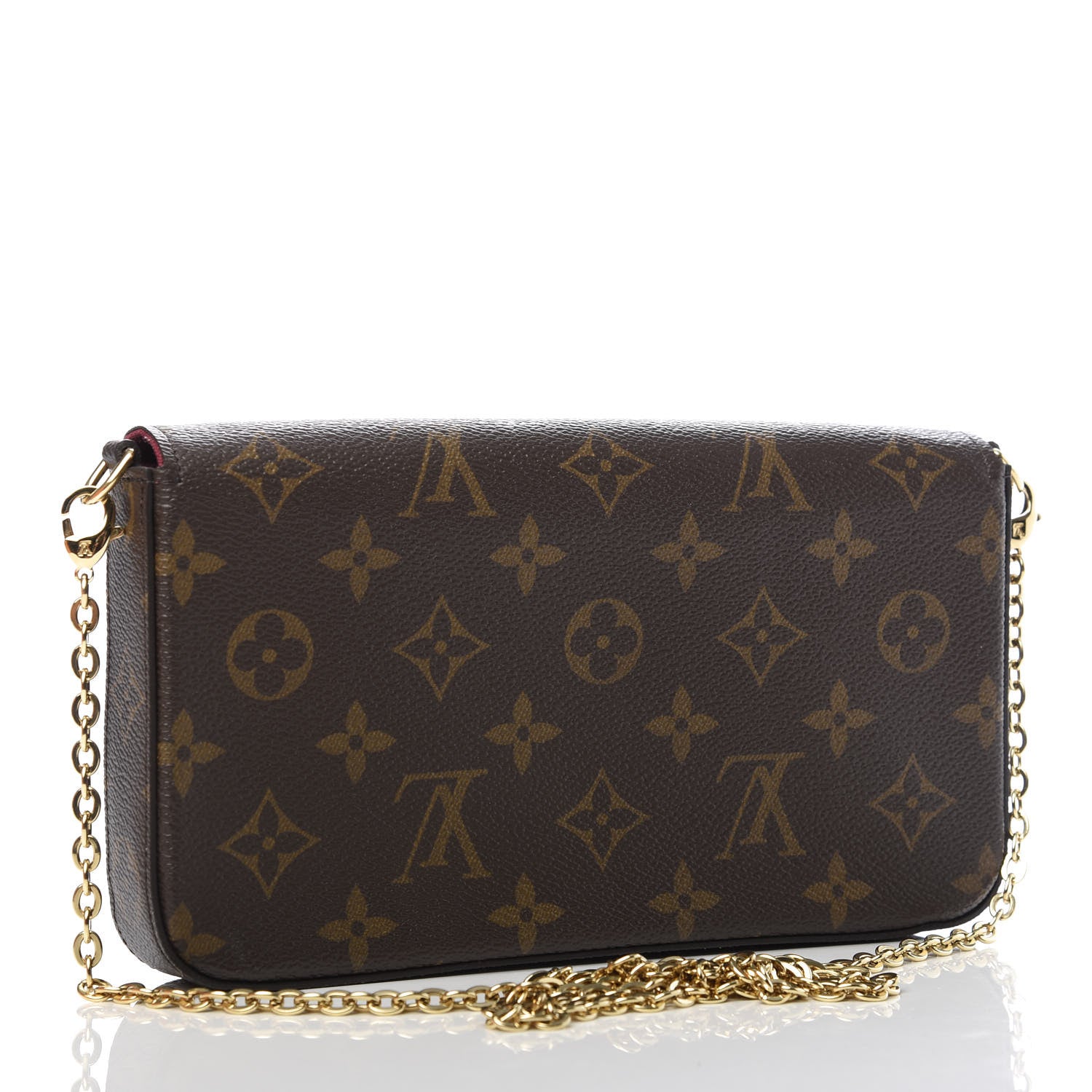 Louis Vuitton Monogram Pochette Felicie Chain Wallet Fuchsia 3 of 10