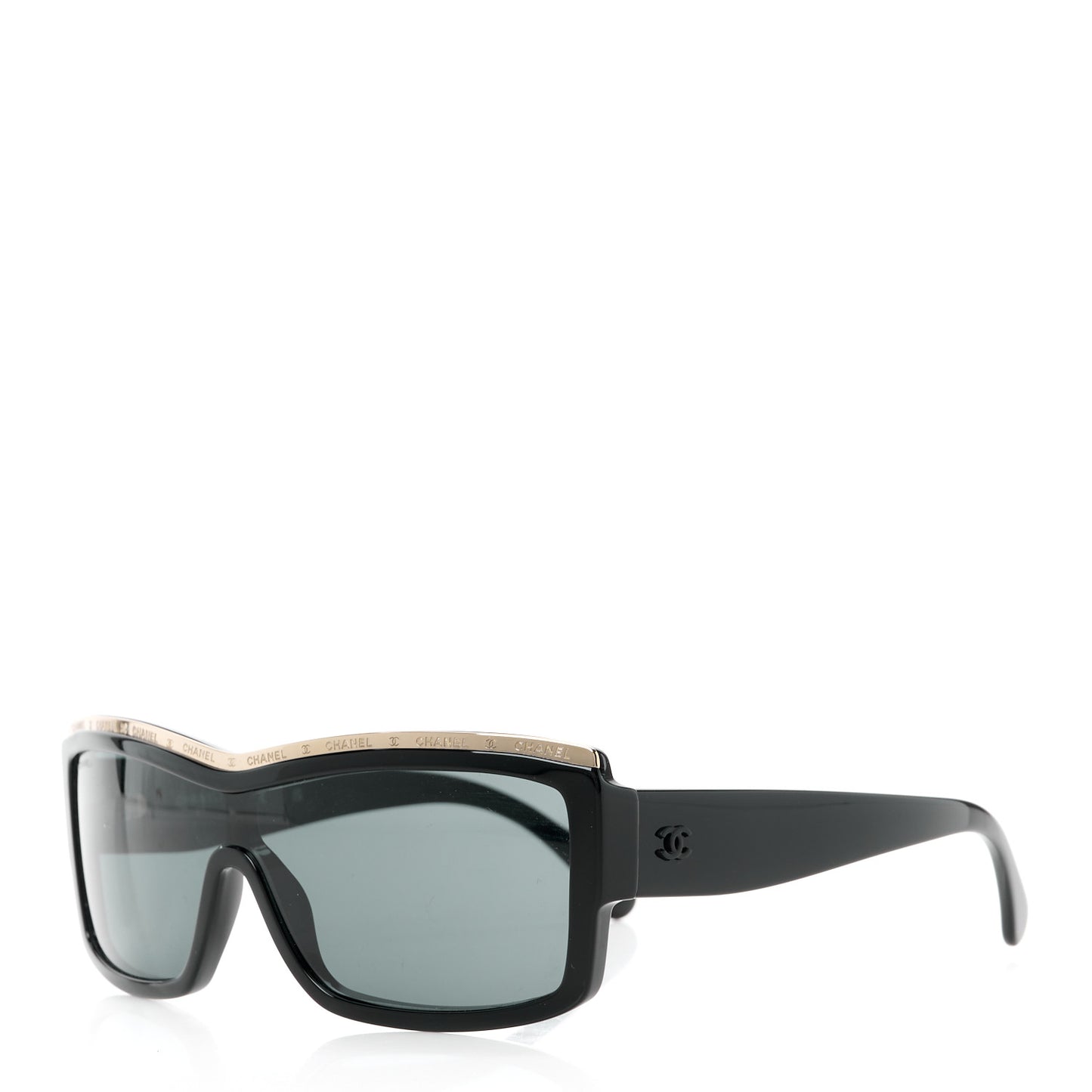 Acetate Shield Sunglasses 71504 Black