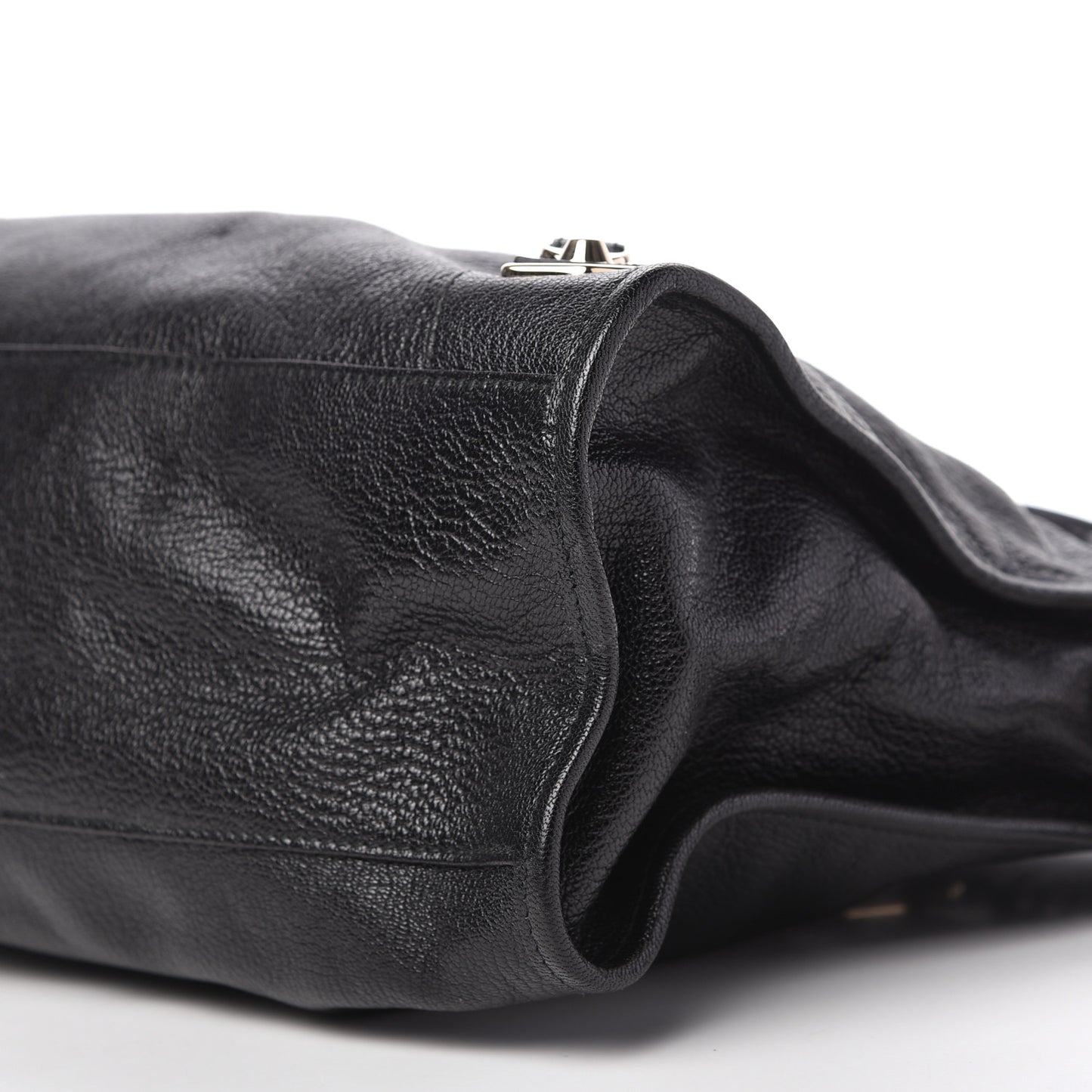 Chevre Silver Metallic Edge Hardware City Black