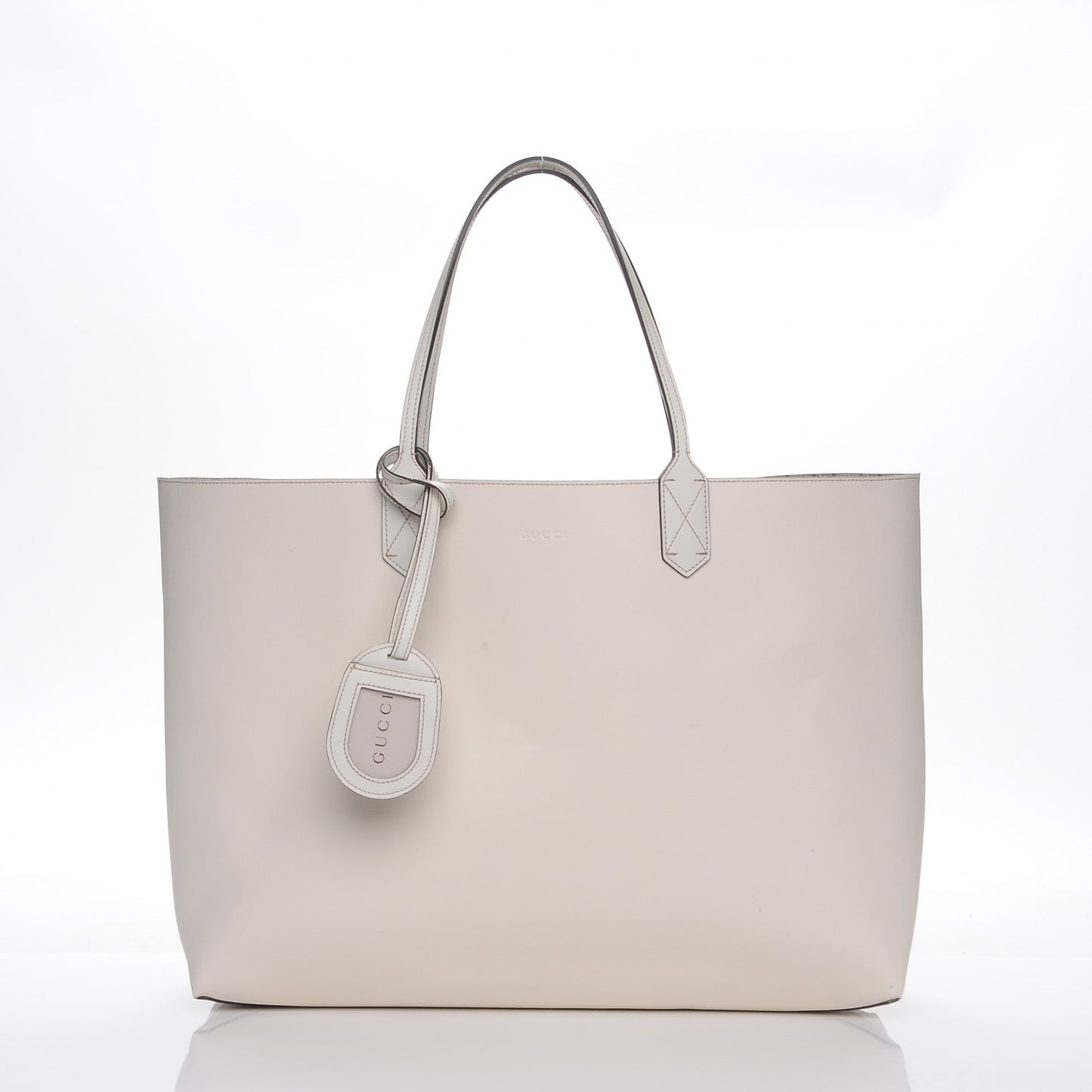 Calfskin GG Supreme Monogram Large Reversible Tote White